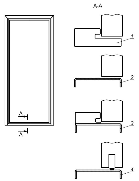Примеры конструкционного исполнения дверей с замкнутой коробкой